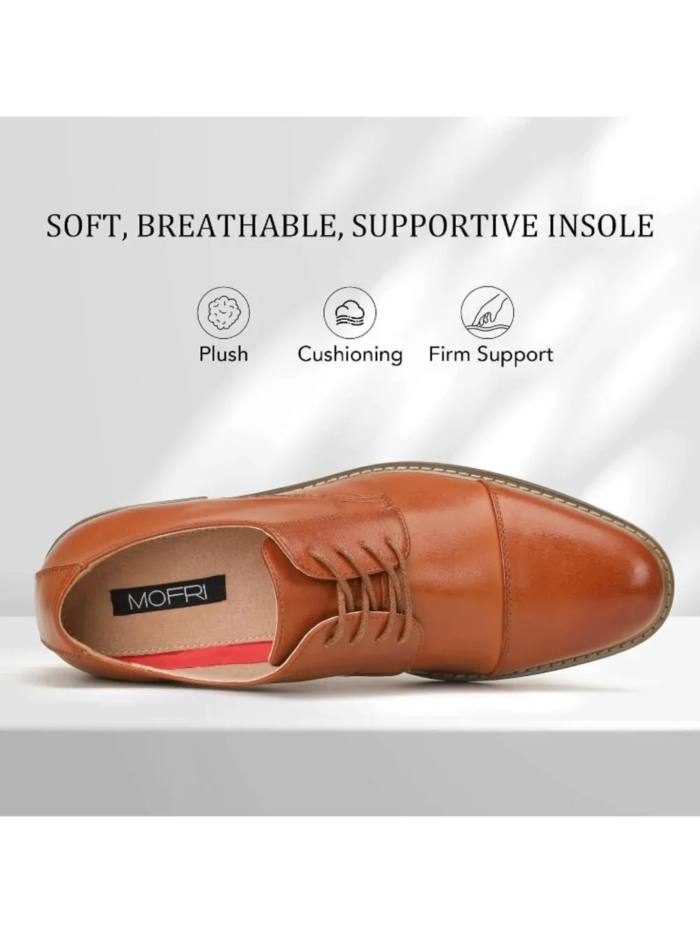 Men's Brown Pu Cap Toe Wedding Work Wear Office Business Oxford Dress Shoes